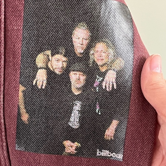 Metallica Pit Stop Brick Red Denim Jacket Adult M Heavy Metal Retro Streetwear - Picture 5 of 13